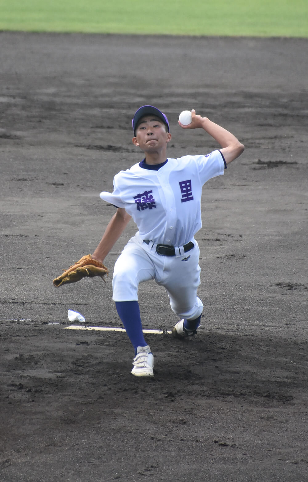 【秋田西─藤里学園】６回を無失点に抑える好投を見せた藤里学園の主戦・細田