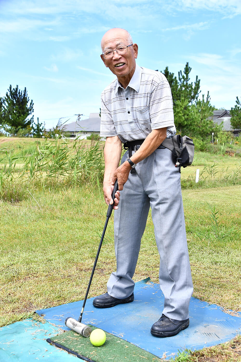 マレットゴルフを楽しむ柴田さん